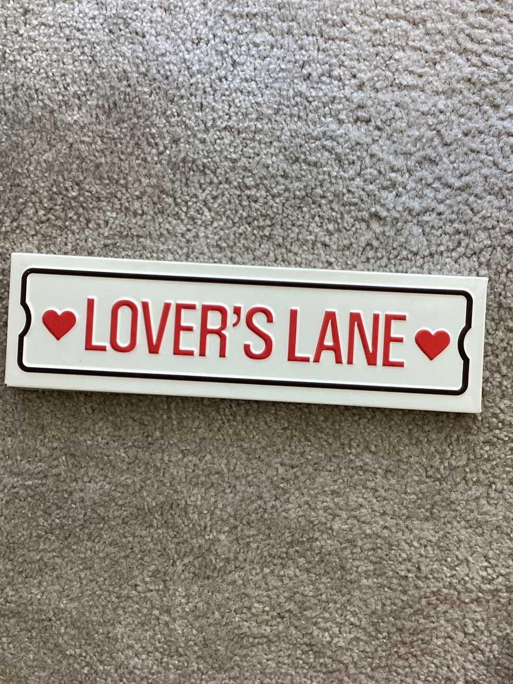 Lover's Lane Red Wall Sign - Home Wall Decor